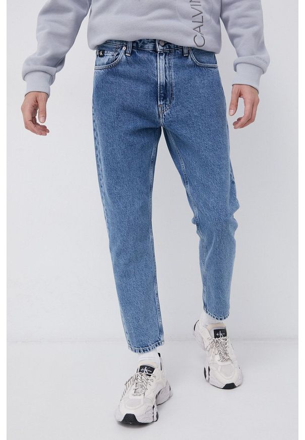 Calvin Klein Jeans Jeansy męskie. Kolor: niebieski