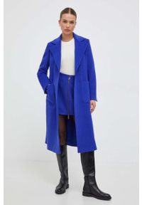 MAX&Co. płaszcz wełniany kolor niebieski przejściowy niezapinany. Okazja: na co dzień. Kolor: niebieski. Materiał: wełna. Styl: casual, klasyczny #5