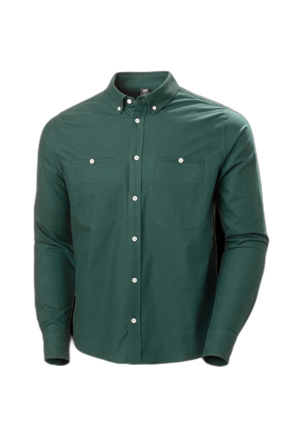 Bawełniana koszula Helly Hansen organic flannel. Okazja: na co dzień. Kolor: zielony. Materiał: bawełna. Styl: casual