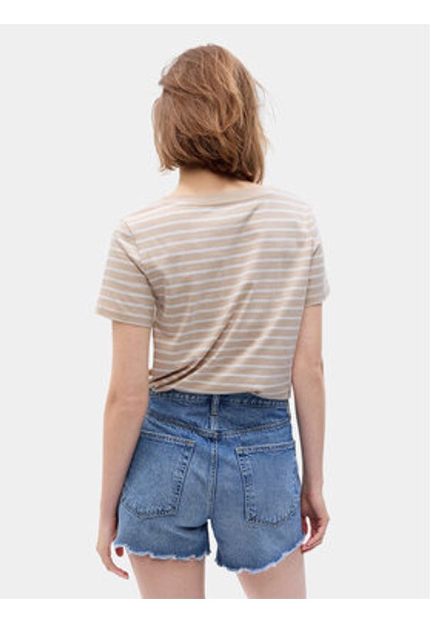 GAP - Gap T-Shirt 740140-58 Beżowy Regular Fit. Kolor: beżowy. Materiał: bawełna