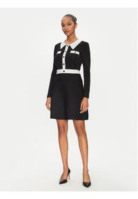 Morgan Sukienka dzianinowa 251-RMAVA Czarny Slim Fit. Kolor: czarny. Materiał: syntetyk, wiskoza #2