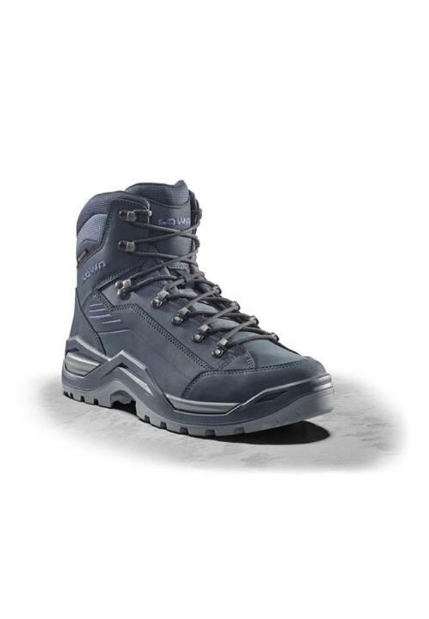 Buty trekkingowe męskie Lowa Renegade Evo Mid Gtx. Wysokość cholewki: za kostkę. Zapięcie: sznurówki. Kolor: szary. Materiał: materiał, skóra, syntetyk. Szerokość cholewki: normalna