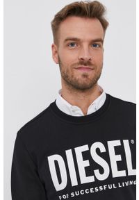 Diesel Bluza bawełniana męska kolor czarny z nadrukiem. Okazja: na co dzień. Kolor: czarny. Materiał: bawełna. Wzór: nadruk. Styl: casual #3