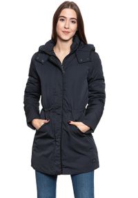 Lee - DAMSKA KURTKA ZIMOWA LEE LONG PUFFER NAVY BLACK L56EVH01. Kolor: niebieski. Sezon: zima #6