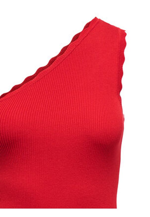 JDY Top Nanna 15351420 Czerwony Slim Fit. Kolor: czerwony. Materiał: wiskoza