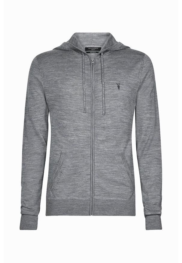 AllSaints - Bluza Mode Merino Zip Hood. Okazja: na co dzień. Typ kołnierza: kaptur. Kolor: szary. Styl: casual