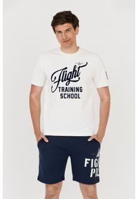 Aeronautica Militare - AERONAUTICA MILITARE Biały bawełniany t-shirt męski, Rozmiar M. Kolor: biały. Materiał: bawełna. Długość rękawa: krótki rękaw. Długość: krótkie