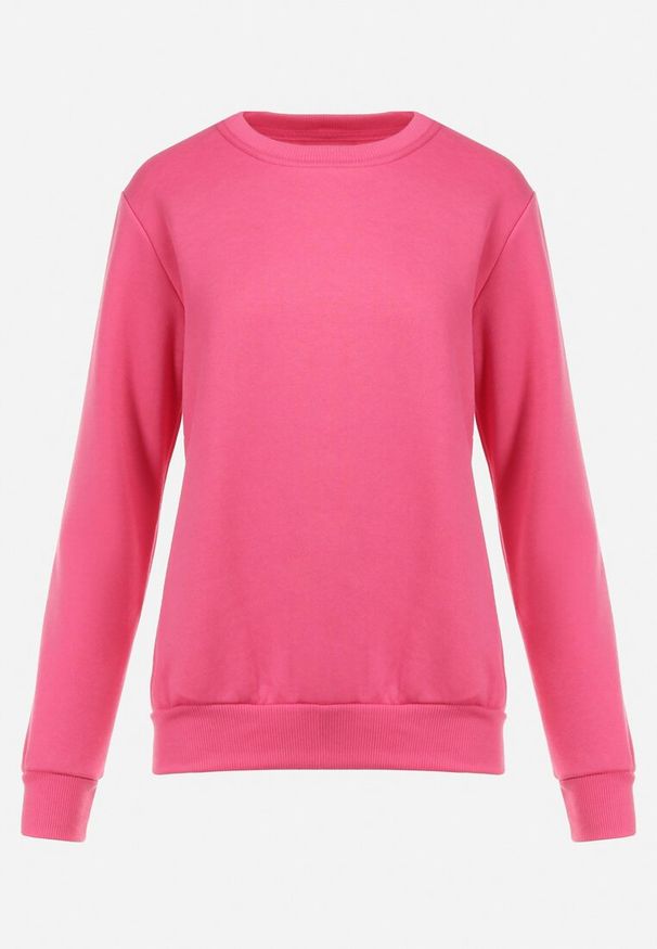 Born2be - Fuksjowa Bluza Sotear. Okazja: na co dzień. Kolor: różowy. Materiał: polar, dzianina, jeans. Długość rękawa: długi rękaw. Długość: długie. Wzór: jednolity. Sezon: zima, jesień. Styl: klasyczny, casual