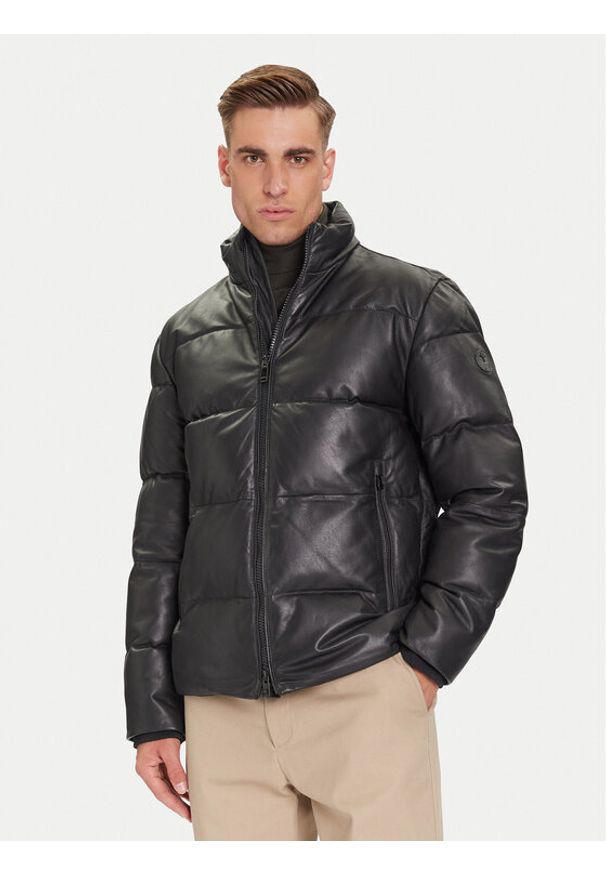 JOOP! Kurtka skórzana 17 Loman 80000852 Czarny Regular Fit. Kolor: czarny. Materiał: skóra