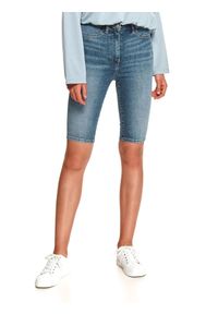 TOP SECRET - Jeansowe spodenki damskie do kolan. Kolor: niebieski. Materiał: jeans. Długość: do kolan. Sezon: jesień #2