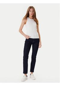 TOMMY HILFIGER - Tommy Hilfiger Top WW0WW45706 Écru Slim Fit. Materiał: bawełna