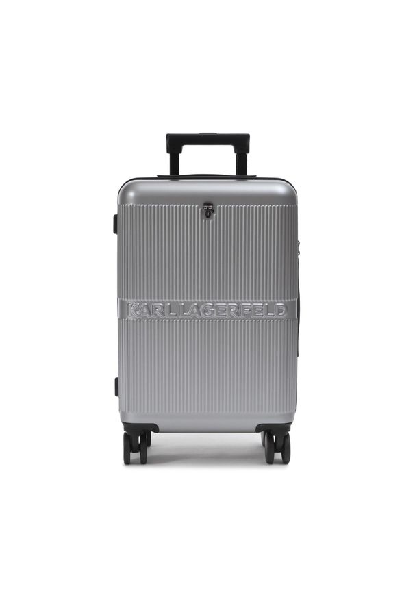 Karl Lagerfeld - Mała Twarda Walizka KARL LAGERFELD 210W3022 Silver A290. Kolor: srebrny