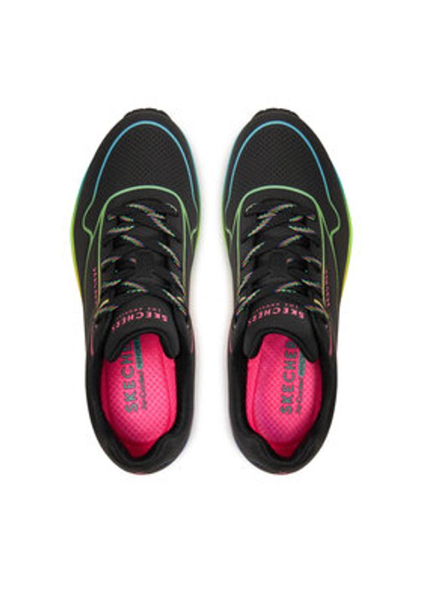 skechers - Skechers Sneakersy Uno Pop Of Sunshine 155148/BKMT Czarny. Kolor: czarny. Materiał: skóra