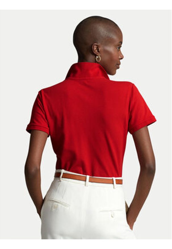 Polo Ralph Lauren Polo 211870245004 Czerwony Slim Fit. Typ kołnierza: polo. Kolor: czerwony. Materiał: bawełna