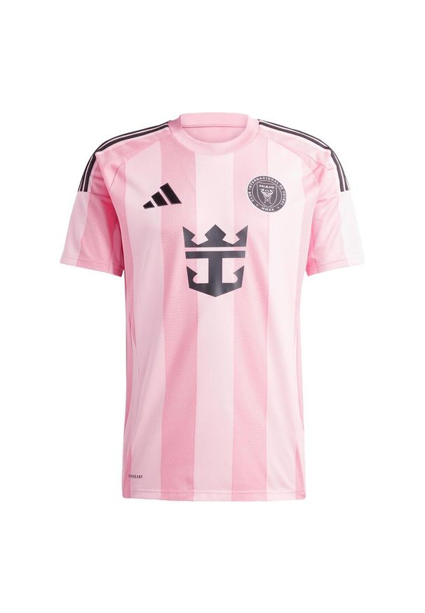 Adidas - Koszulka Inter Miami CF 25/26 Home. Kolor: różowy. Materiał: materiał. Wzór: paski