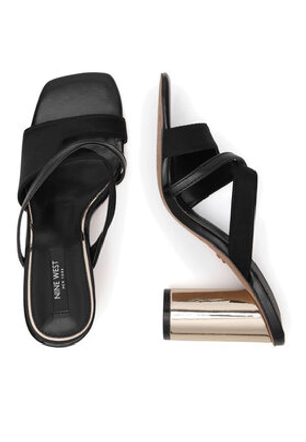 Nine West Klapki WSS21562-01 Czarny. Kolor: czarny. Materiał: materiał, skóra