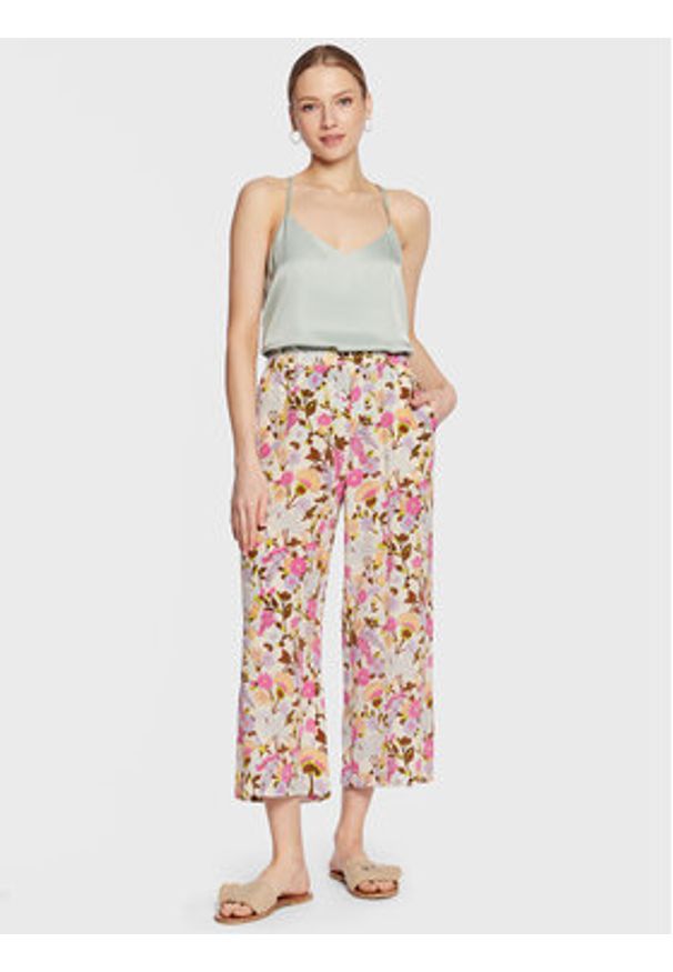 Weekend Max Mara Spodnie materiałowe Karman 23513109 Beżowy Regular Fit. Kolor: beżowy. Materiał: materiał, jedwab