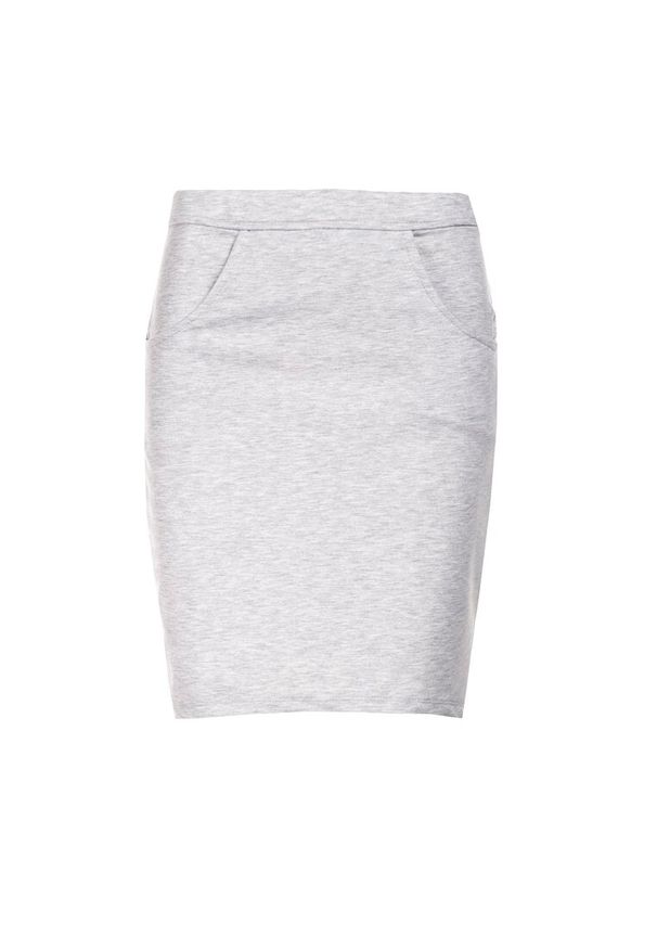 Born2be - Jasnoszara Spódnica Aeremala. Okazja: na co dzień, na spotkanie biznesowe. Kolor: szary. Materiał: dzianina. Styl: biznesowy, casual, klasyczny