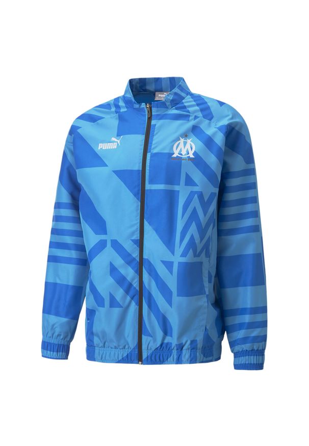 Puma - Kurtka przedmeczowa om 2022/23. Kolor: niebieski. Sport: piłka nożna