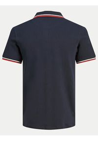 Jack & Jones - Jack&Jones Polo Paulos 12136668 Granatowy Slim Fit. Typ kołnierza: polo. Kolor: niebieski. Materiał: bawełna #4