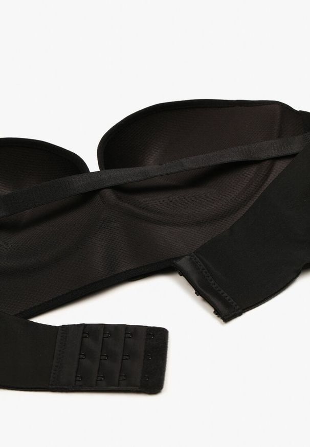 Renee - Czarny Biustonosz Miseczka B Bez Ramiączek Miseczka B Typu Push Up Vesaria. Kolor: czarny. Materiał: jeans. Rodzaj stanika: push-up