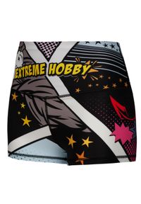 Spdenki sportowe damskie do jogi fitnessu EXTREME HOBBY COMICS. Kolor: czarny, wielokolorowy. Materiał: elastan, poliester. Długość: krótkie. Sport: joga i pilates, fitness
