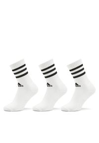 Adidas - adidas Skarpety wysokie unisex 3-Stripes Cushioned Crew Socks 3 Pairs HT3458 Biały. Kolor: biały