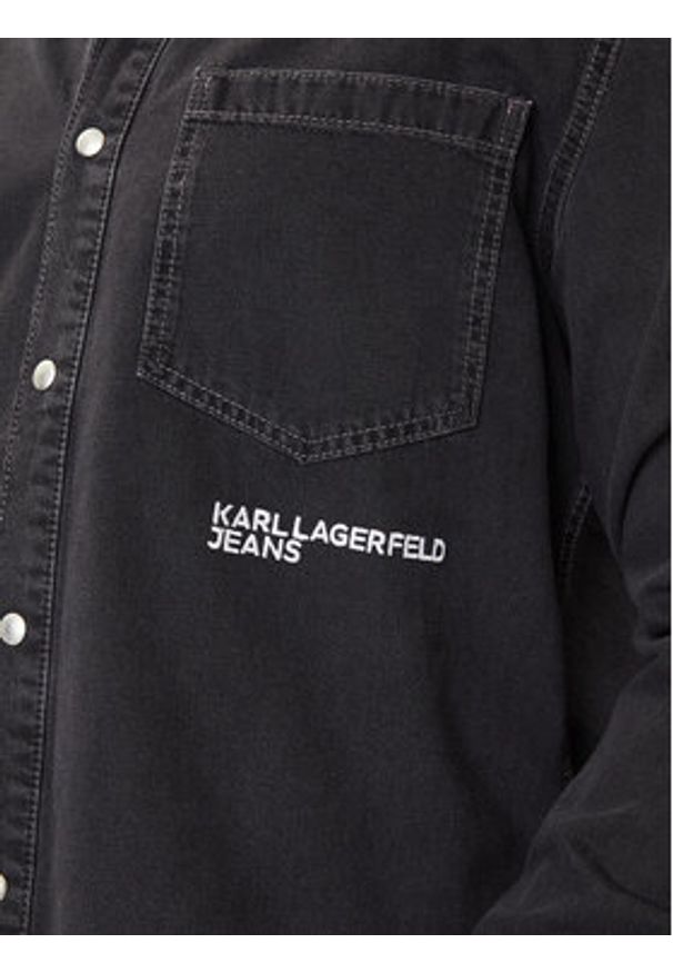 Karl Lagerfeld Jeans Koszula jeansowa A3M16001 Czarny Regular Fit. Kolor: czarny. Materiał: bawełna