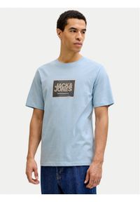 Jack & Jones T-Shirt Jjrain Tee Ss Crew Neck 12288097 Błękitny Regular Fit. Kolor: niebieski. Materiał: bawełna #1