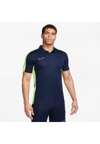 Koszulka sportowa męska Nike Drifit Academy. Typ kołnierza: polo. Kolor: żółty, wielokolorowy, niebieski