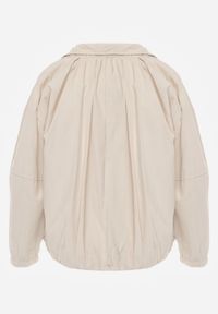 Born2be - Beżowa Przejściowa Kurtka Bombka Oversize z Bawełny i Wiskozy Effinue. Okazja: na spacer, na co dzień. Kolor: beżowy. Materiał: wiskoza, bawełna. Styl: casual #8