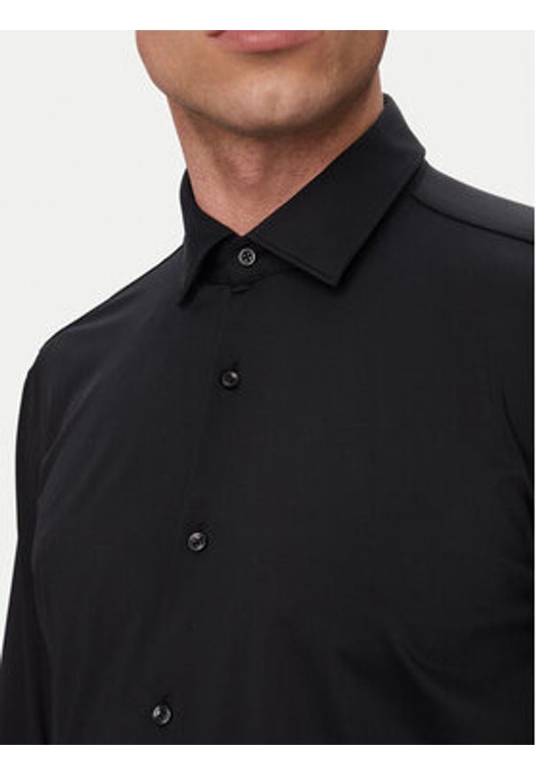 Hugo - HUGO Koszula Kenno 50481195 Czarny Slim Fit. Kolor: czarny. Materiał: syntetyk