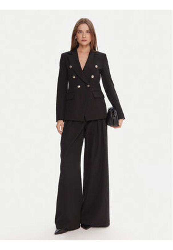 Maryley Spodnie materiałowe 25IB579/43NE Czarny Regular Fit. Kolor: czarny. Materiał: syntetyk