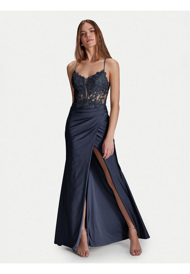 Hey Kyla Sukienka wieczorowa 5AI058HK Granatowy Regular Fit. Kolor: niebieski. Materiał: syntetyk. Styl: wizytowy