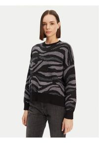 Desigual Sweter Winnipeg 24WWJF20 Czarny Regular Fit. Kolor: czarny. Materiał: syntetyk