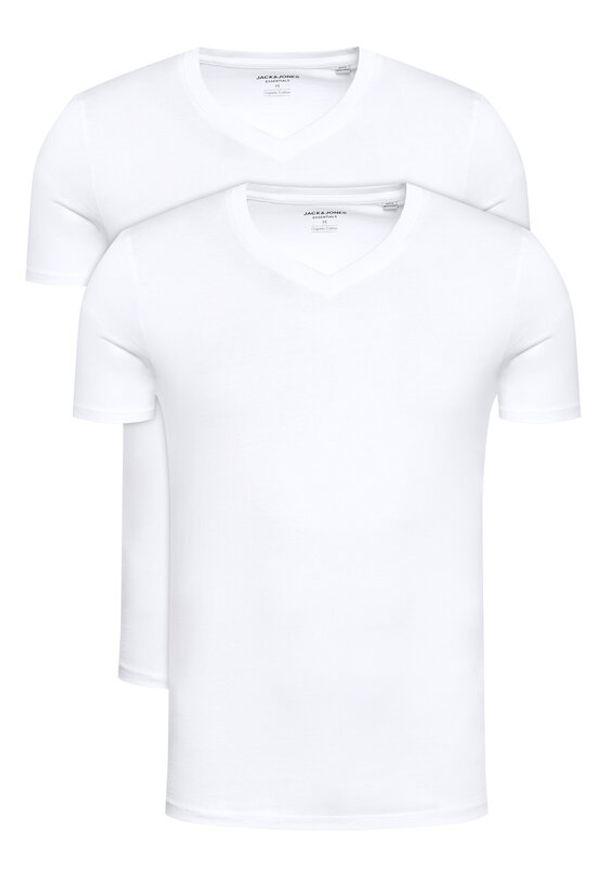 Jack & Jones Komplet t-shirtów Basic 12133914 Biały Regular Fit. Kolor: biały. Materiał: bawełna