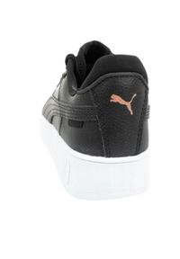 Puma - Damskie Skórzane Buty Sportowe Carina Street. Kolor: czarny, biały, wielokolorowy. Materiał: skóra. Styl: street, sportowy