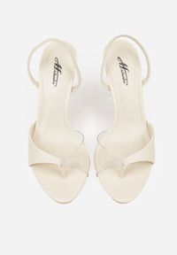 Born2be - Beżowe Sandały na Szpilce z Transparentną Wstawką Mhyraya. Okazja: na co dzień, do pracy, na spotkanie biznesowe. Kolor: beżowy. Materiał: jeans. Obcas: na szpilce. Styl: biznesowy, klasyczny, casual #9