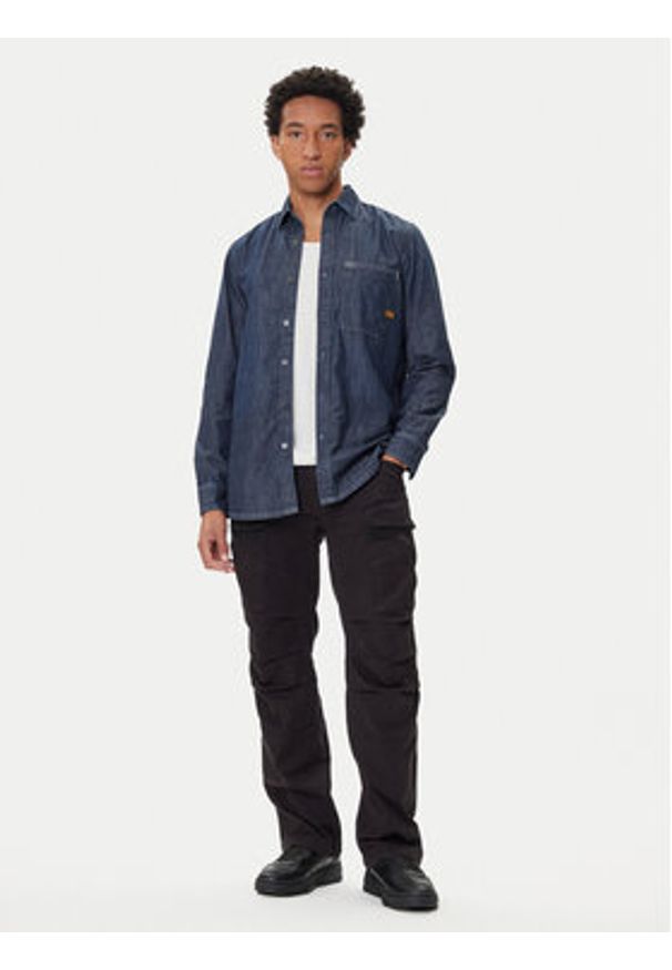 G-Star RAW - G-Star Raw Koszula jeansowa D27083-D539 Granatowy Regular Fit. Kolor: niebieski. Materiał: bawełna