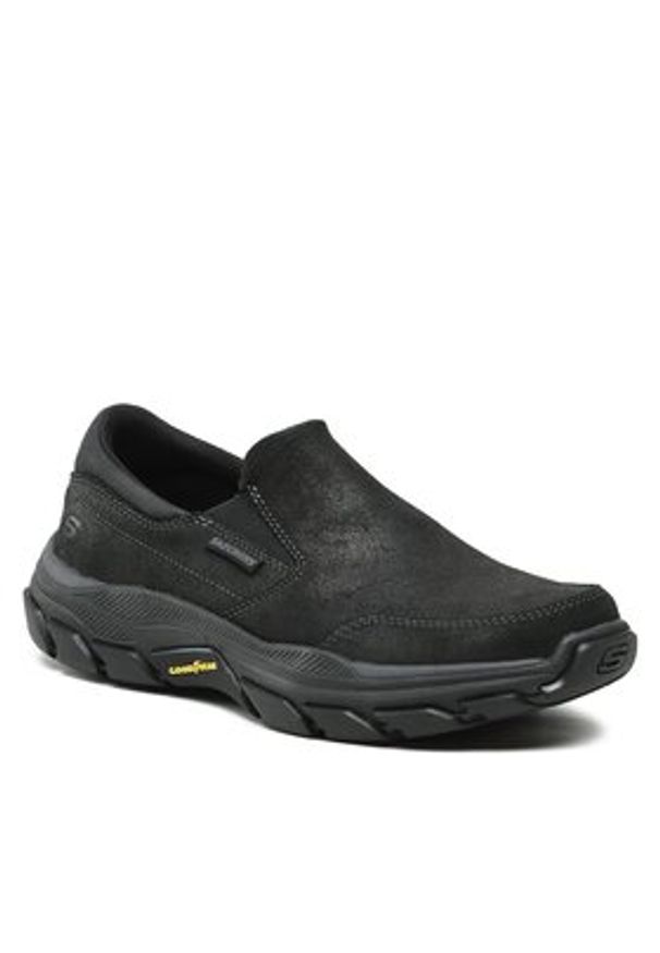 skechers - Skechers Półbuty Calum 204480/BBK Czarny. Kolor: czarny. Materiał: skóra, zamsz