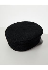 RUSLAN BAGINSKIY - Czarny kaszkiet z logo. Kolor: czarny. Materiał: wełna, lakier, materiał. Sezon: jesień #4