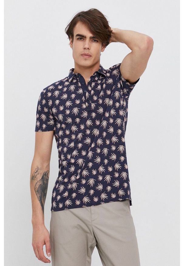 Sisley - Polo. Okazja: na co dzień. Typ kołnierza: polo. Kolor: niebieski. Materiał: materiał. Długość: krótkie. Styl: casual