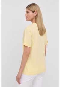 Hugo - HUGO t-shirt 50467321 damski kolor żółty. Kolor: żółty. Materiał: bawełna. Wzór: nadruk #3