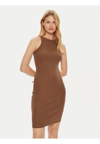 Vero Moda Sukienka codzienna Chloe 10306898 Brązowy Tight Fit. Okazja: na co dzień. Kolor: brązowy. Materiał: bawełna. Typ sukienki: proste. Styl: casual #1