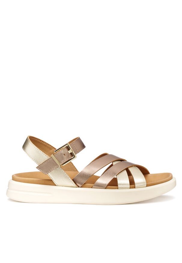 Geox Sandały D Xand 2S D35PAB 000CF C5M2L Złoty. Kolor: złoty. Materiał: skóra