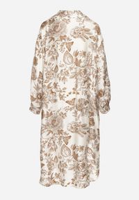 Born2be - Beżowa Wiskozowa Sukienka Koszulowa w Kwiaty Varvesa. Okazja: na co dzień. Typ kołnierza: kołnierzyk klasyczny. Kolor: beżowy. Materiał: wiskoza. Długość rękawa: długi rękaw. Wzór: kwiaty. Typ sukienki: koszulowe. Styl: klasyczny, casual, elegancki #4