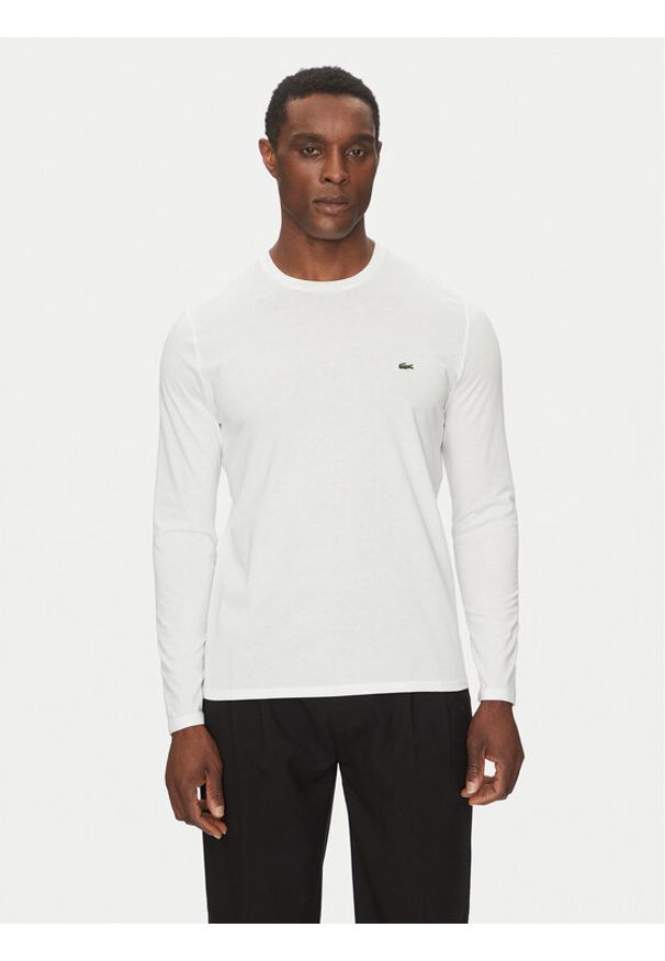 Lacoste Longsleeve TH6712 Biały Regular Fit. Kolor: biały. Materiał: bawełna. Długość rękawa: długi rękaw