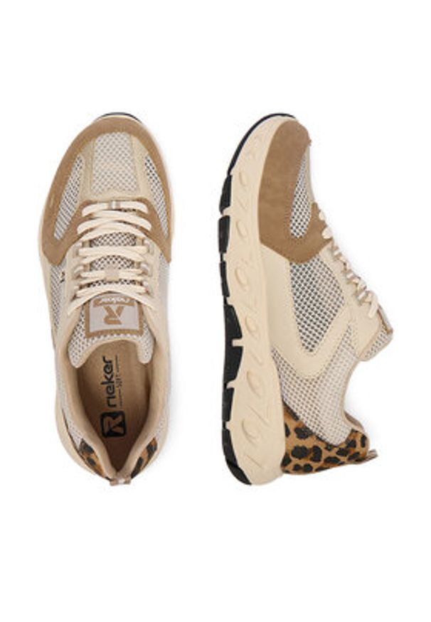 Rieker Sneakersy M6501-60 Beżowy. Kolor: beżowy