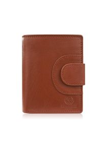 PAOLO PERUZZI - Portfel damski skórzany klasyczny koniakowy ze skóry naturalnej licowej Paolo Peruzzi AL-05-CG. Materiał: skóra #1