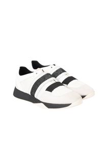 Geox Sneakersy "Suzzie D" | D94FRD08854 | Kobieta | Biały. Nosek buta: okrągły. Zapięcie: bez zapięcia. Kolor: biały. Materiał: skóra, tkanina. Wzór: aplikacja